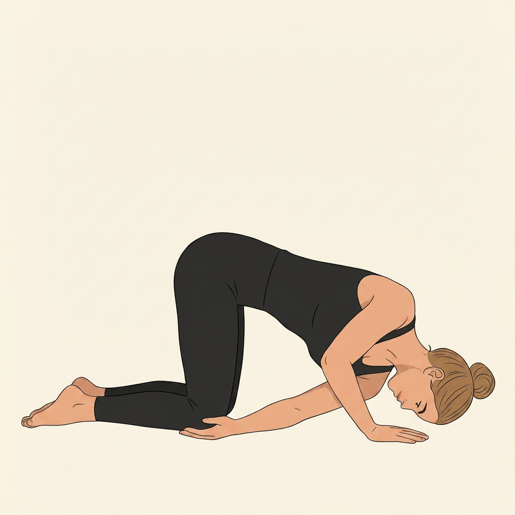 Illustration of thread the needle stretch