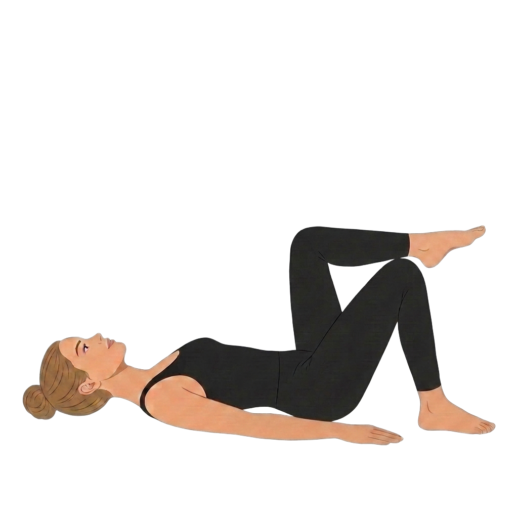 Illustration of knee lifts exercise on the back